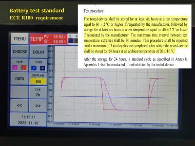 온도와 습도 조절을 위한 환경 테스트 챔버로 들어가서